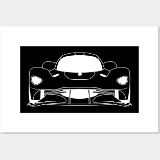 Aston Martin Valkryrie White Outline Posters and Art